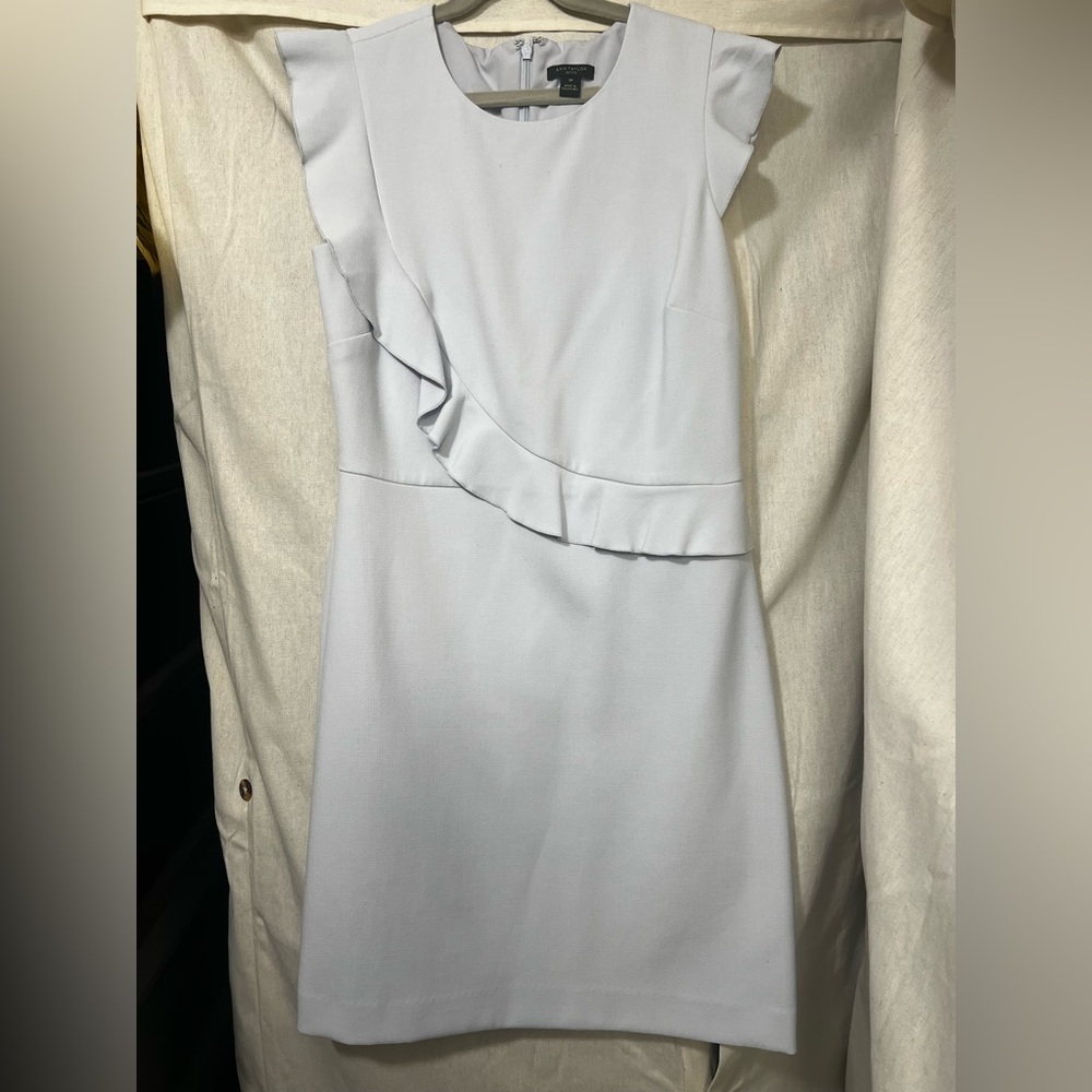 Ann Taylor Elegant Ruffled light blue Dress